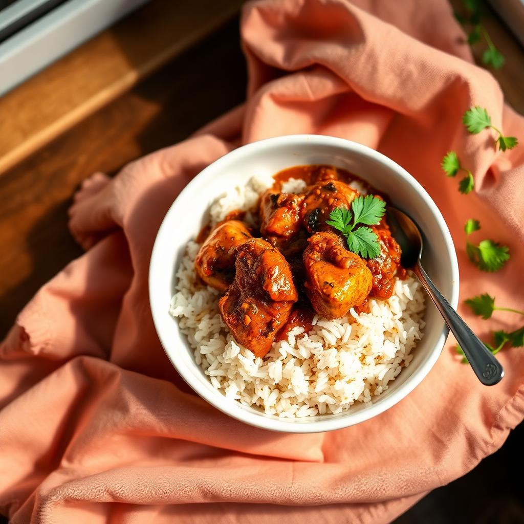 Desi Chicken Masala Rice Bowl